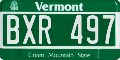 VT license plate BXR497