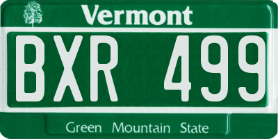 VT license plate BXR499