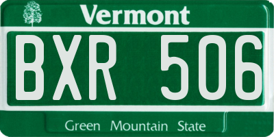 VT license plate BXR506
