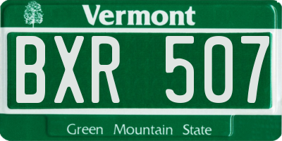 VT license plate BXR507