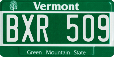 VT license plate BXR509