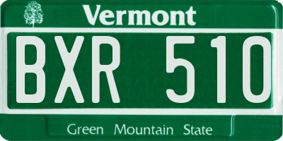 VT license plate BXR510