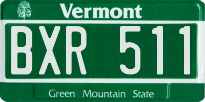 VT license plate BXR511