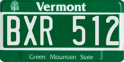 VT license plate BXR512