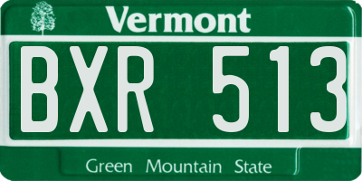 VT license plate BXR513