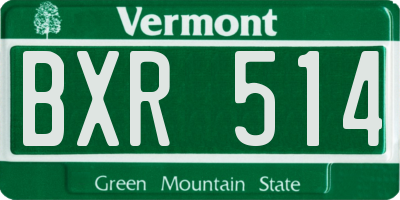 VT license plate BXR514