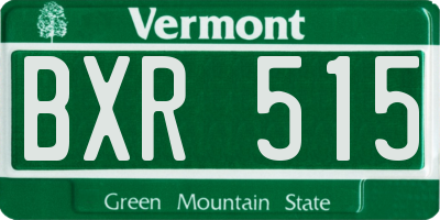 VT license plate BXR515