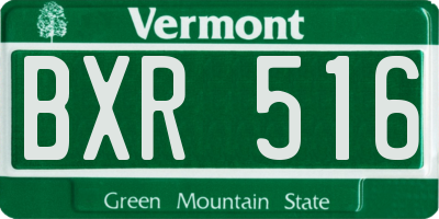 VT license plate BXR516