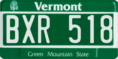 VT license plate BXR518