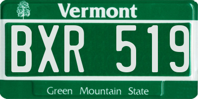 VT license plate BXR519