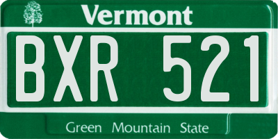 VT license plate BXR521
