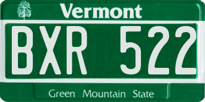 VT license plate BXR522