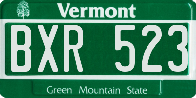 VT license plate BXR523