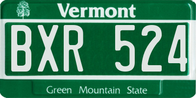 VT license plate BXR524