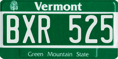 VT license plate BXR525