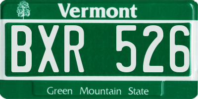 VT license plate BXR526