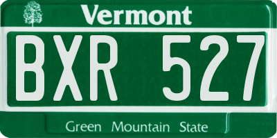 VT license plate BXR527