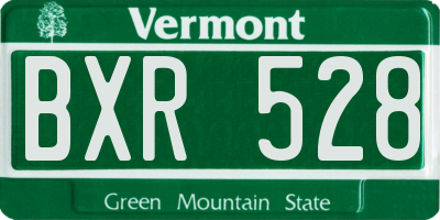 VT license plate BXR528