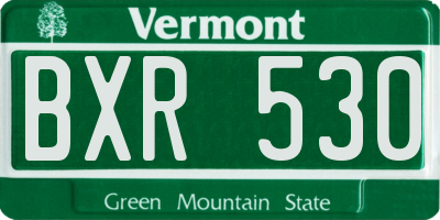 VT license plate BXR530