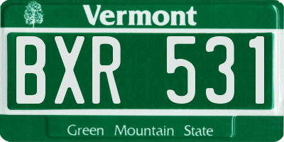 VT license plate BXR531
