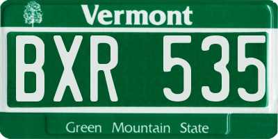 VT license plate BXR535