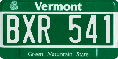 VT license plate BXR541
