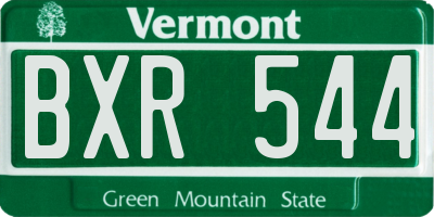 VT license plate BXR544