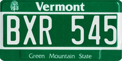VT license plate BXR545