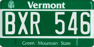 VT license plate BXR546