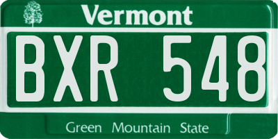 VT license plate BXR548