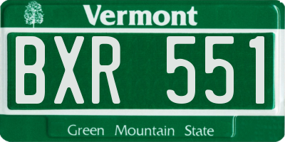 VT license plate BXR551