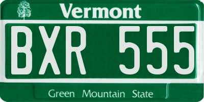 VT license plate BXR555