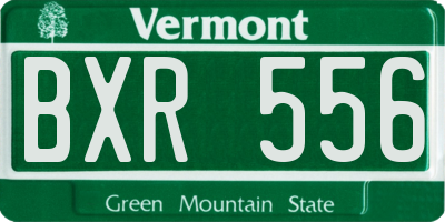 VT license plate BXR556