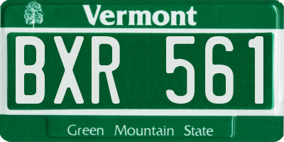 VT license plate BXR561