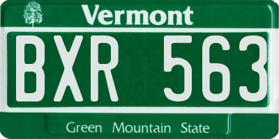 VT license plate BXR563