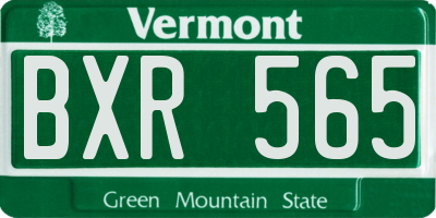 VT license plate BXR565