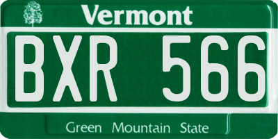 VT license plate BXR566