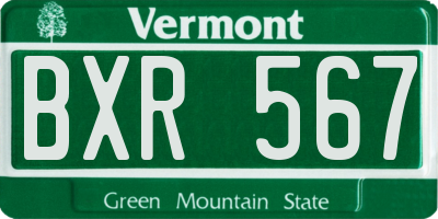 VT license plate BXR567