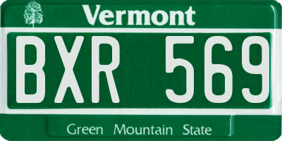 VT license plate BXR569