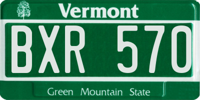 VT license plate BXR570