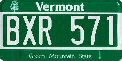 VT license plate BXR571
