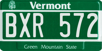 VT license plate BXR572