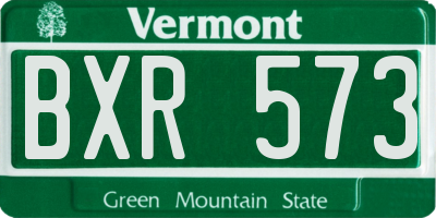 VT license plate BXR573