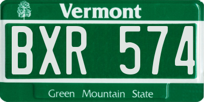 VT license plate BXR574