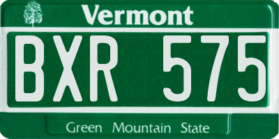 VT license plate BXR575