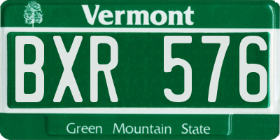 VT license plate BXR576