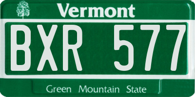 VT license plate BXR577
