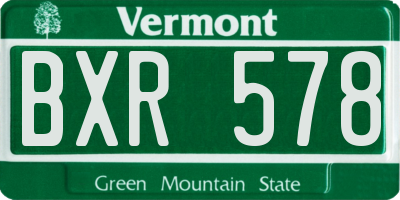 VT license plate BXR578