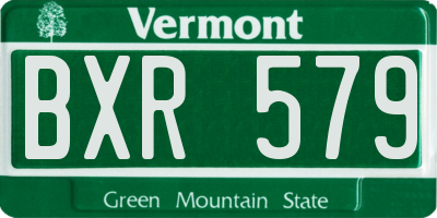 VT license plate BXR579