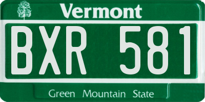 VT license plate BXR581
